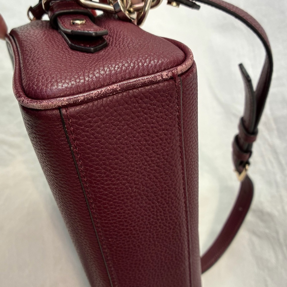Kate Spade Mulberry Street Pyper Camera Bag Crossbody Burgundy Leather - Picture 11 of 14